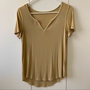 american eagle soft & sexy ribbed notch-neck top